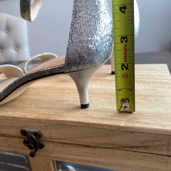 Nine West glitter silver sandals heel - Picture 7 of 9